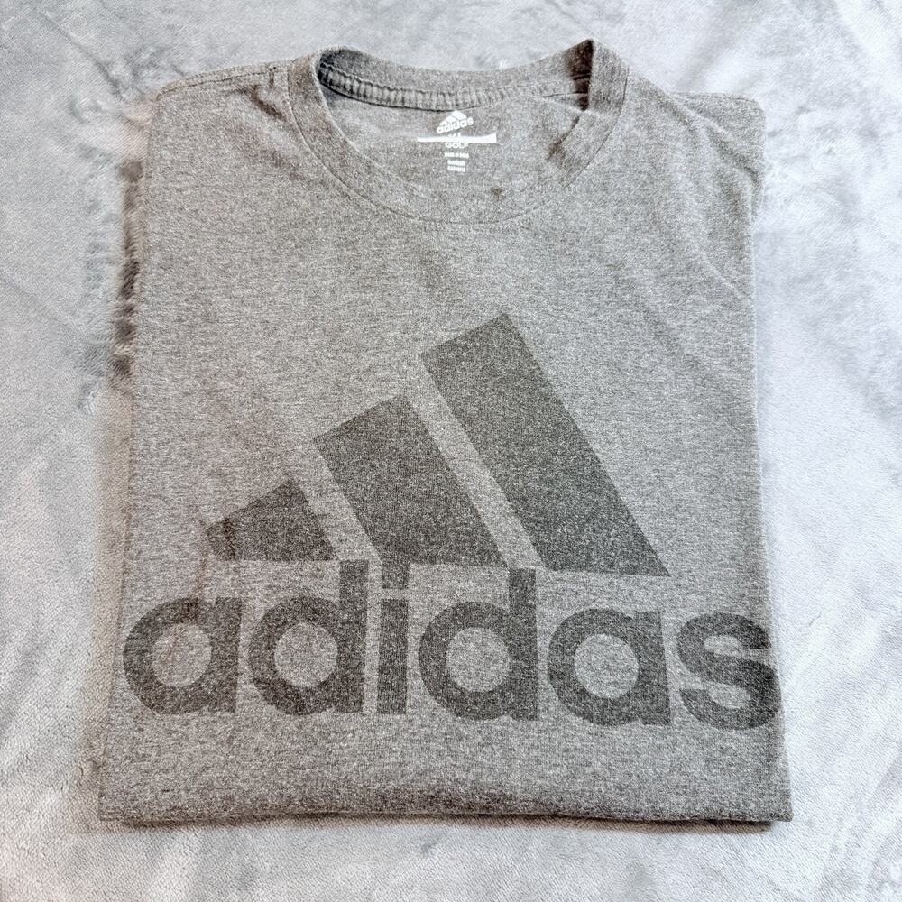 Adidas Mens Logo Tee Golf T-Shirt Sz XL Gray